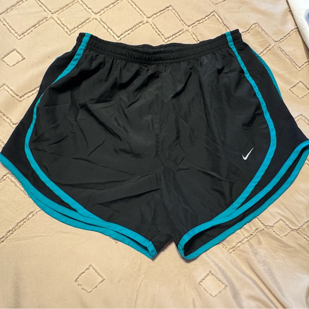 Nike Black and Blue Athletic Shorts Lightweight Design